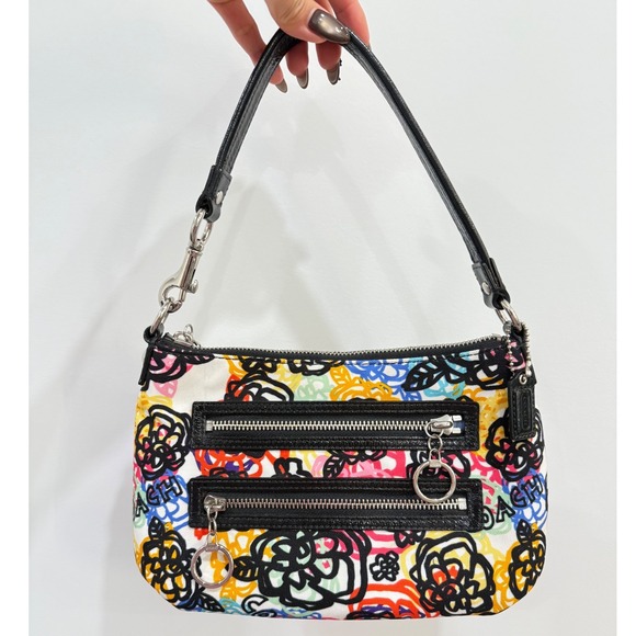Coach Handbags - Coach Poppy Graffiti Floral Canvas Shoulder Bag Y2K McBling Rare